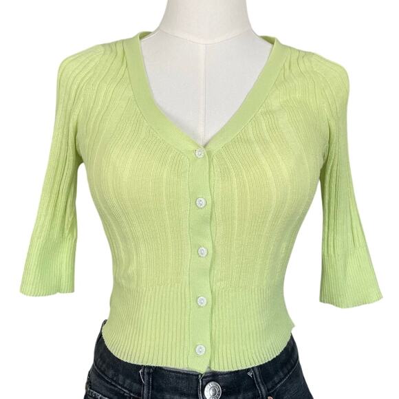 Talulah Button Down Green Cardigan Women's M Casual Fairy Layering Coastal - Picture 1 of 8